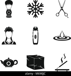 Body clean icons set, simple style Stock Vector