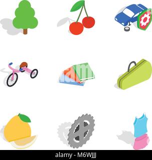 Natural maintenance icons set, isometric style Stock Vector