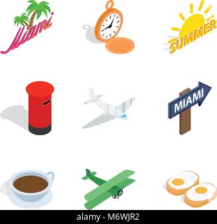 Forwarding icons set, isometric style Stock Vector