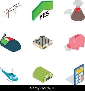 Aggression icons set, isometric style Stock Vector