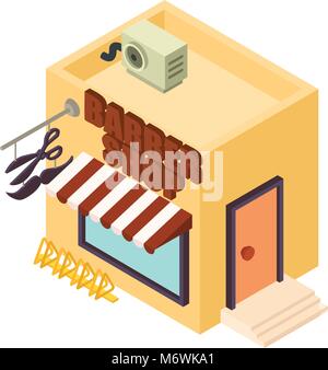 Barber shop icon, isometric style Stock Vector