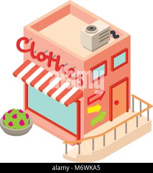 Clothes shop icon, isometric style Stock Vector