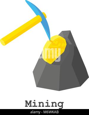 Mining icon, isometric style Stock Vector
