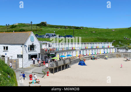 summers day at porthgwidden beach in st.ives, cornwall, england, britain, uk. Stock Photo
