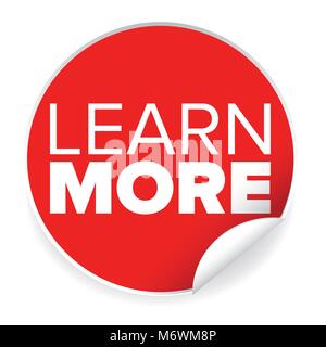 Learn More label red sticker Stock Vector