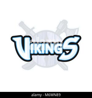 Vikings sport logo, vector emblem Stock Vector