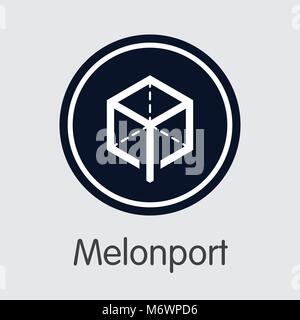Melonport - Cryptocurrency Pictogram. Stock Vector