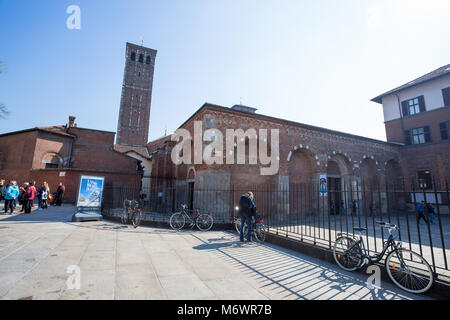 MILAN, ITALY, MARCH 28, 2017 - Basilica di Sant'Ambrogio in Milan, Italy Stock Photo