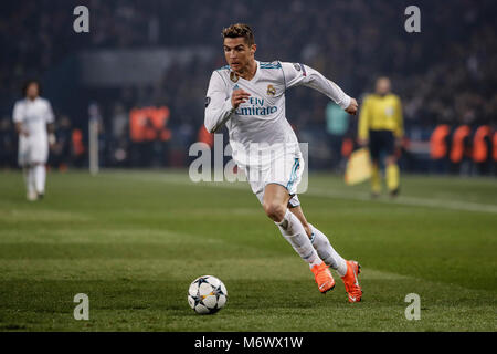 Paris, France, March 6, 2018. Cristiano Ronaldo (Real Madrid) in action during the match UCL Champions League match between PSG vs Real Madrid at the Parc des Princes stadium in Credit: Gtres Información más Comuniación on line, S.L./Alamy Live News Stock Photo