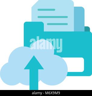 Documents Loading Image colorful cloud data connection loading server vector illustration Stock ...