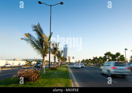 Courniche Shore Street at The Red Sea in Jeddah, Saudi Arabia Stock Photo