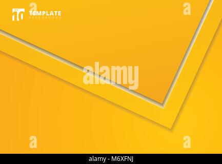 Triangle arrow corner overlap layer with copy space for text design, yellow background, Vector illustration Stock Vector