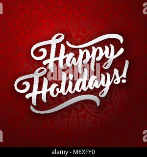 Happy Holidays. Holiday greeting beautiful lettering text vector illustration. Stock Vector