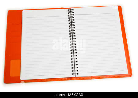 Isolated calculator, notebook and pen on white background Stock Photo