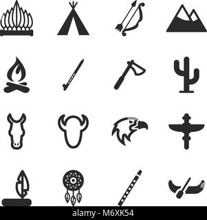 Native American Icons Stock Vector