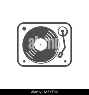Turntable Simple Icon White Vector Symbol Graphic Logo Design Stock Vector