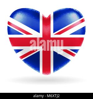 England united kingdom flag heart shape vector Stock Vector