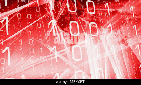 Computer binary code red tech idea Stock Photo