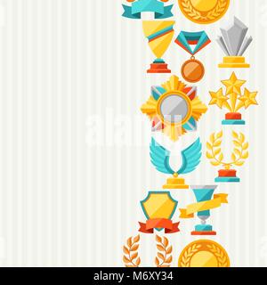 Seamless pattern with trophy and awards Stock Vector