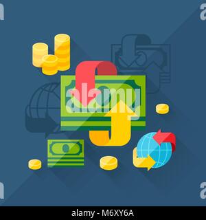 Illustration concept of exchange in flat design style Stock Vector