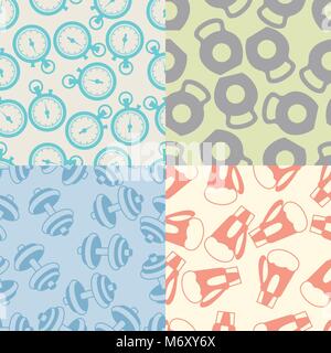 Seamless patterns of sport icons Stock Vector