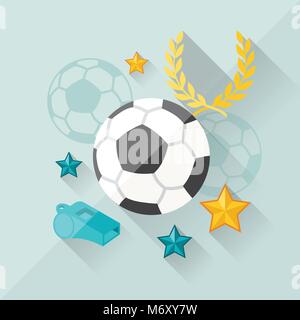 Illustration concept of football in flat design style Stock Vector