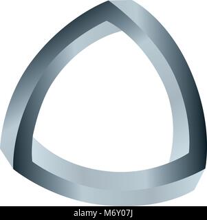 Spheric Twisted Triangle Illusion Loop Stock Vector