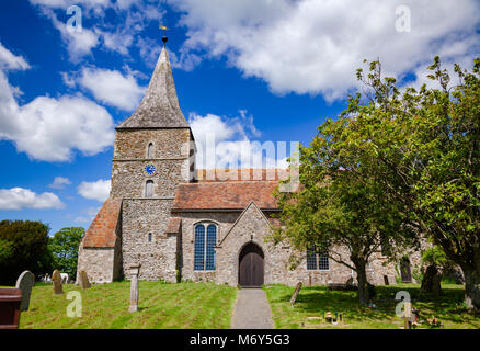 The church of St Mary the Virgin in St Mary in the Marsh Kent South East England UK Stock Photo