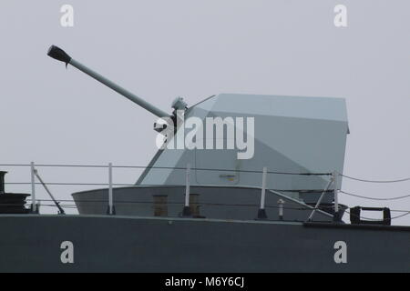 A Mark 3 Bofors 57mm naval gun, used on HMCS St John's (FFH-340), a ...