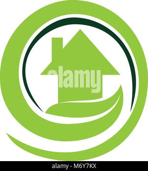 Eco Home Logo Design Template Vector Stock Vector