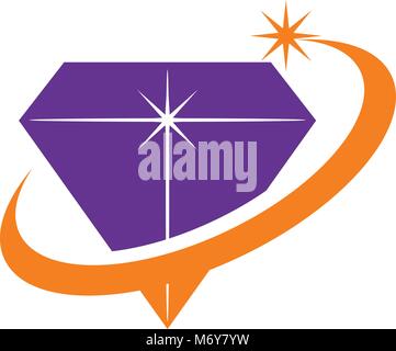 Diamond Swoosh Logo Design Template Vector Stock Vector