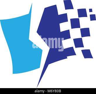 Digital Document Logo Design Template Vector Stock Vector