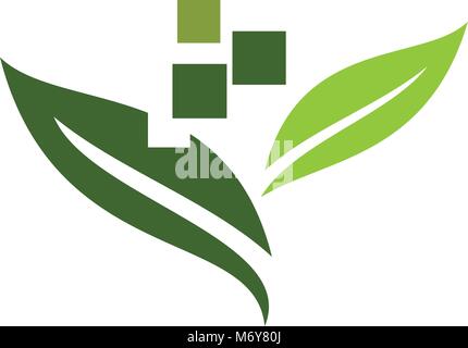Digital Ecology Logo Design Template Vector Stock Vector