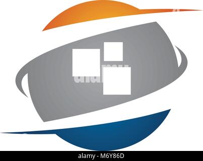Technology Transfer Logo Design Template Vector Stock Vector