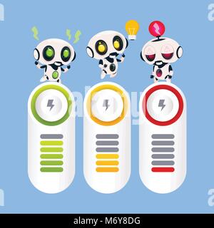 Set Of Robots Template Infographic Elements For Modern Robotics Technology Presentation Artificial Intelligence Concept Stock Vector
