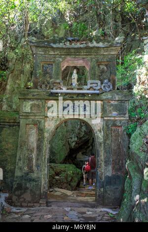 The entrance gate to Huyen Khong Cave, Nhuy Son Mountain, Da Nang, Vietnam Stock Photo