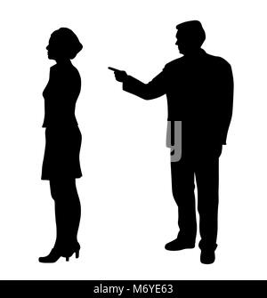 Man emotionally abusing woman Stock Vector