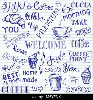 Premium Vector  Hand drawn seamless pattern with coffee cups