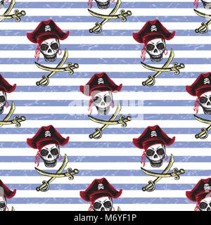 seamless  pattern pirates, hand drawing,stock vector illustration Stock Vector