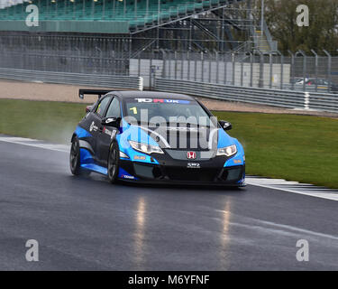 Sean Wilkinson, Honda Civic TCR, TCR UK, Test day, Silverstone, Tuesday, 6th March 2018., Autosport, cars, circuit racing, competition, England, motor Stock Photo