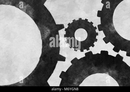 Cogs And Gears Sketch Illustration Stock Photo