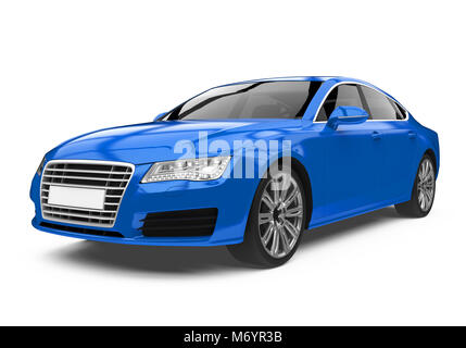 blue luxury brandless sport car on white background Stock Photo - Alamy