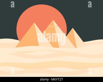 Desert landscape. Pyramid and sun Stock Vector Image & Art - Alamy