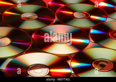 Colourful refraction effects on Compact Discs Stock Photo