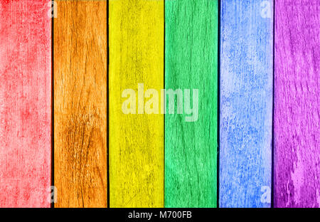 LGBT flag colored wooden board abstract background Stock Photo