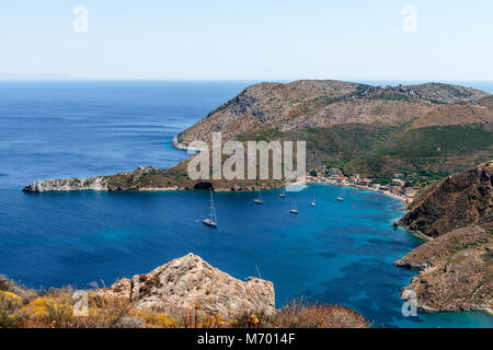 View of Porto Cayo in Mani, Peloponnese, Greece. Stock Photo