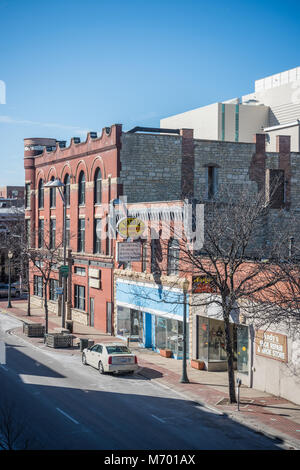 Commercial buildings in downtown Joliet Stock Photo