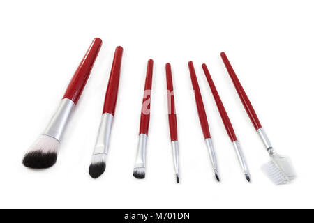 horizontal image pf make up brush set brush collection on a white background Stock Photo