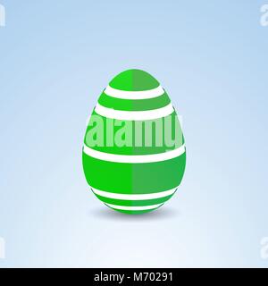 Green easter egg with pattern Stock Vector