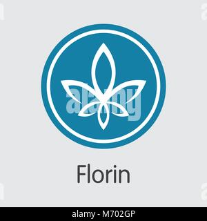 Florin Cryptocurrency - Vector Sign Icon. Stock Vector